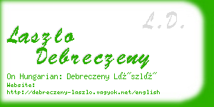 laszlo debreczeny business card